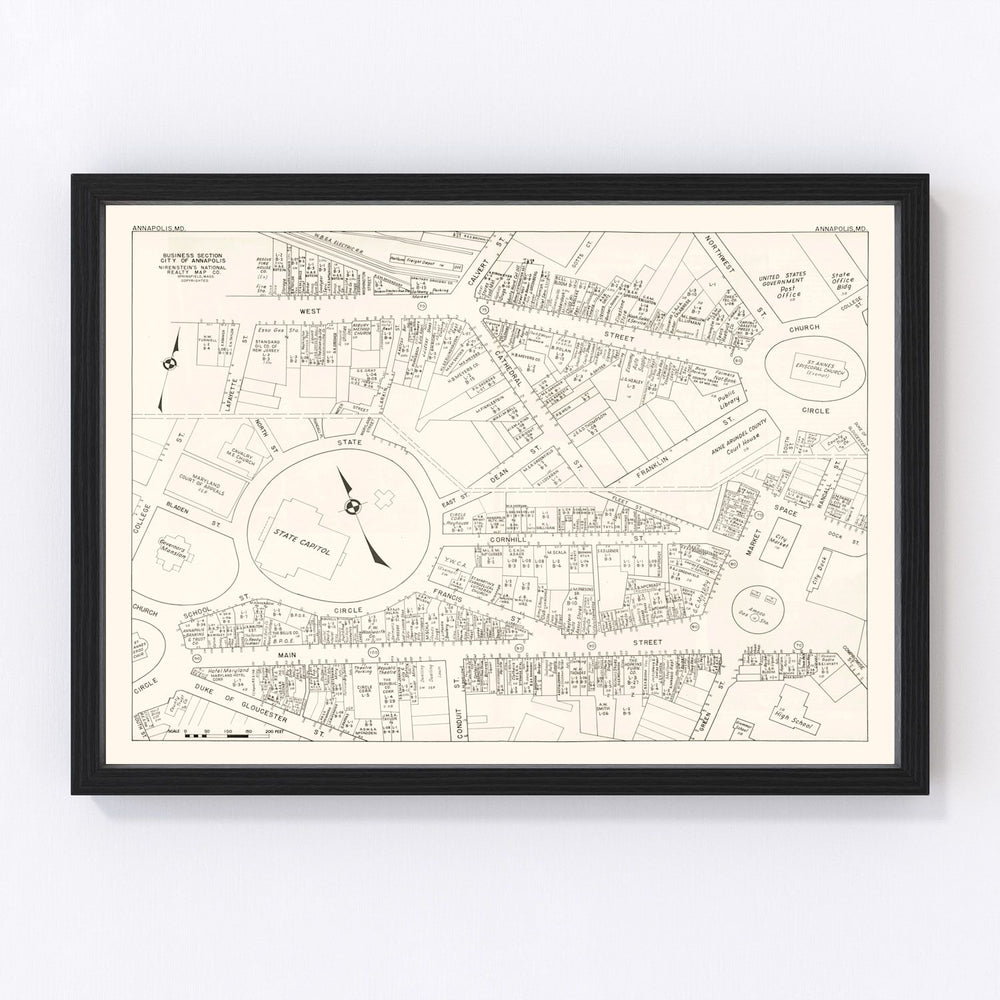 Annapolis Vintage Map 1947