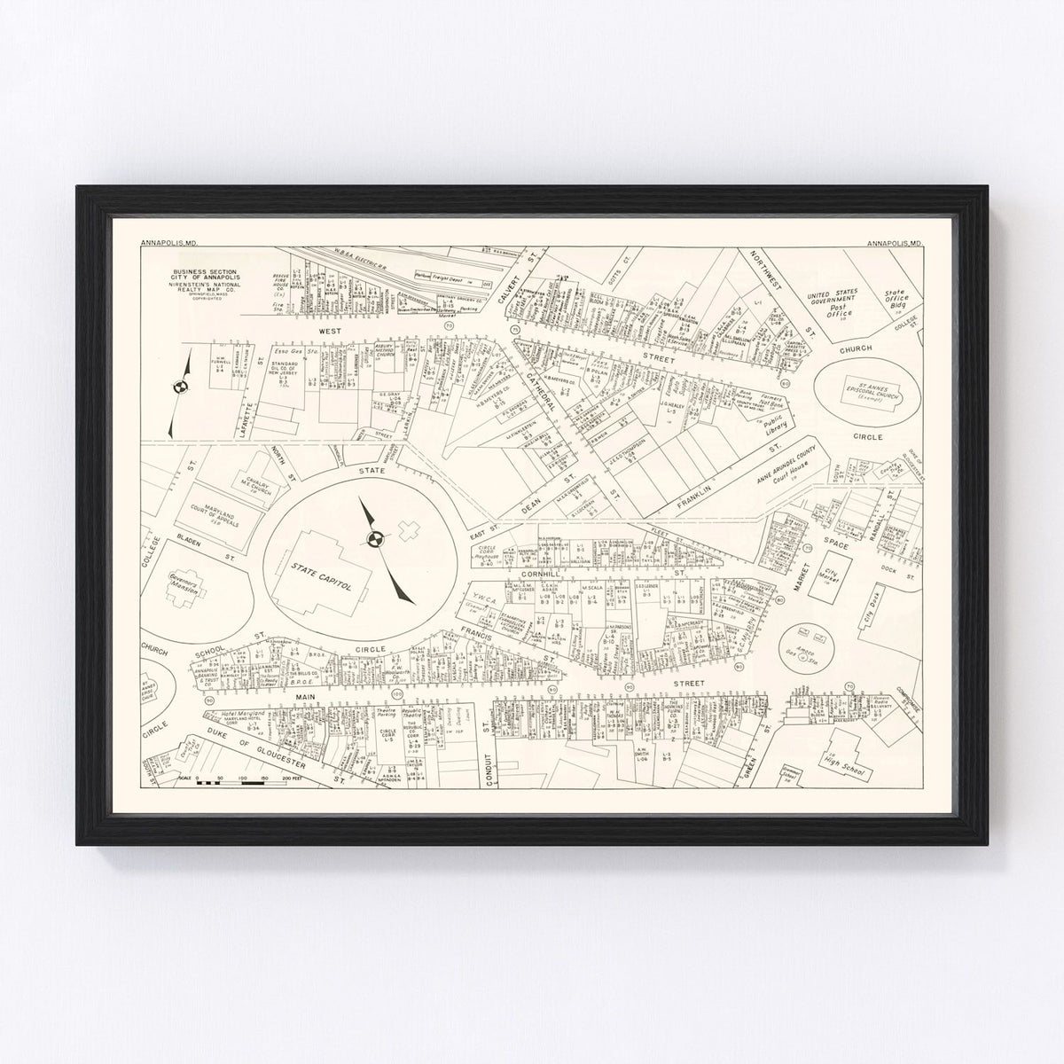 Annapolis Vintage Map 1947
