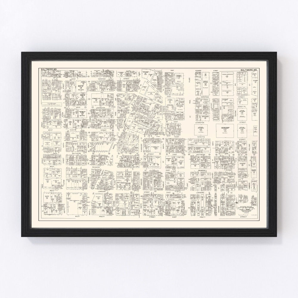 Baltimore Vintage Map 1947