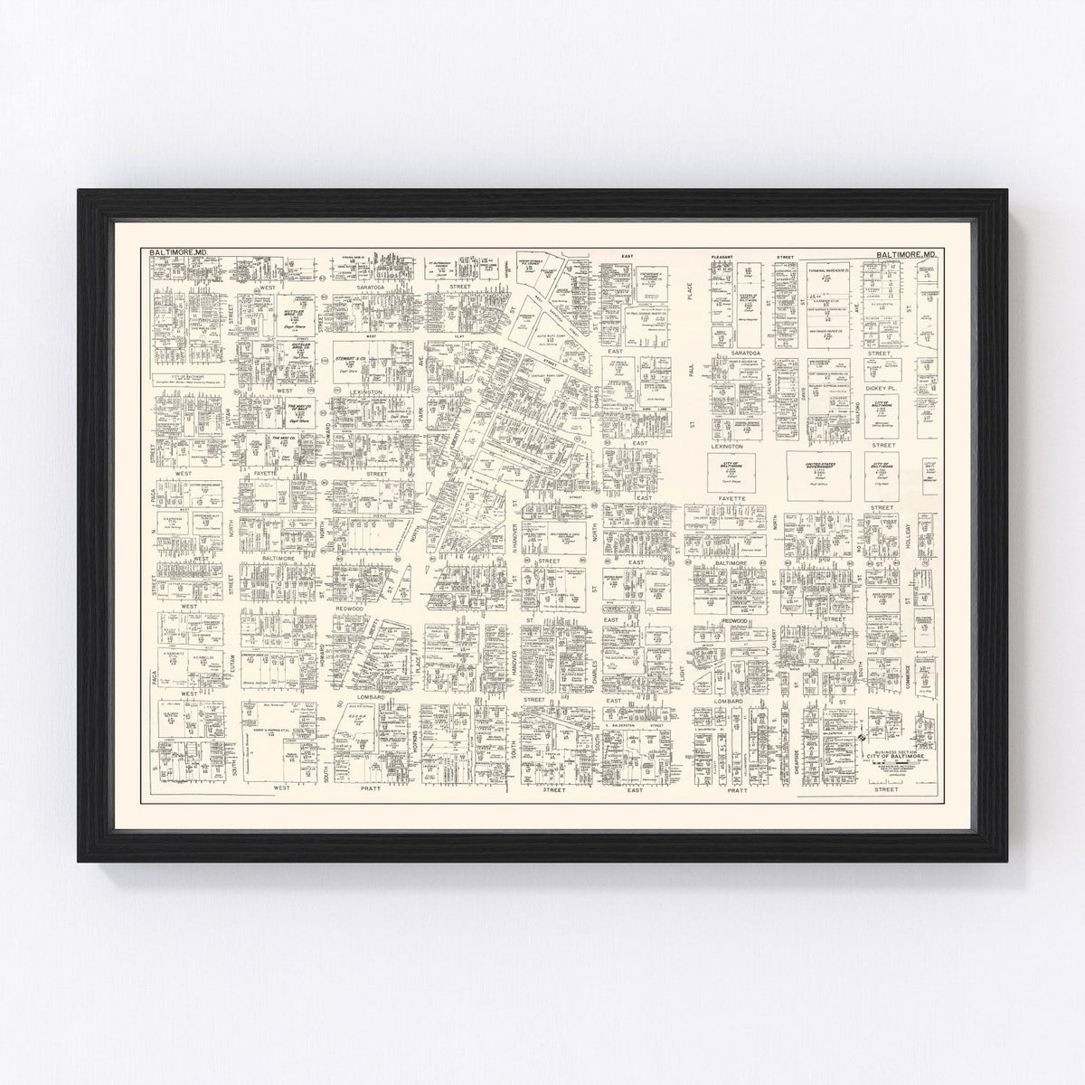 Baltimore Vintage Map 1947