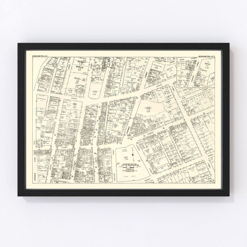 Binghamton Vintage Map 1947