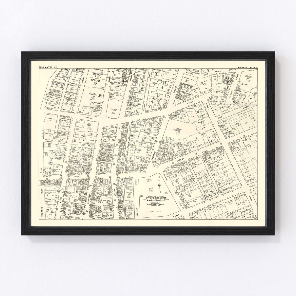 Binghamton Vintage Map 1947