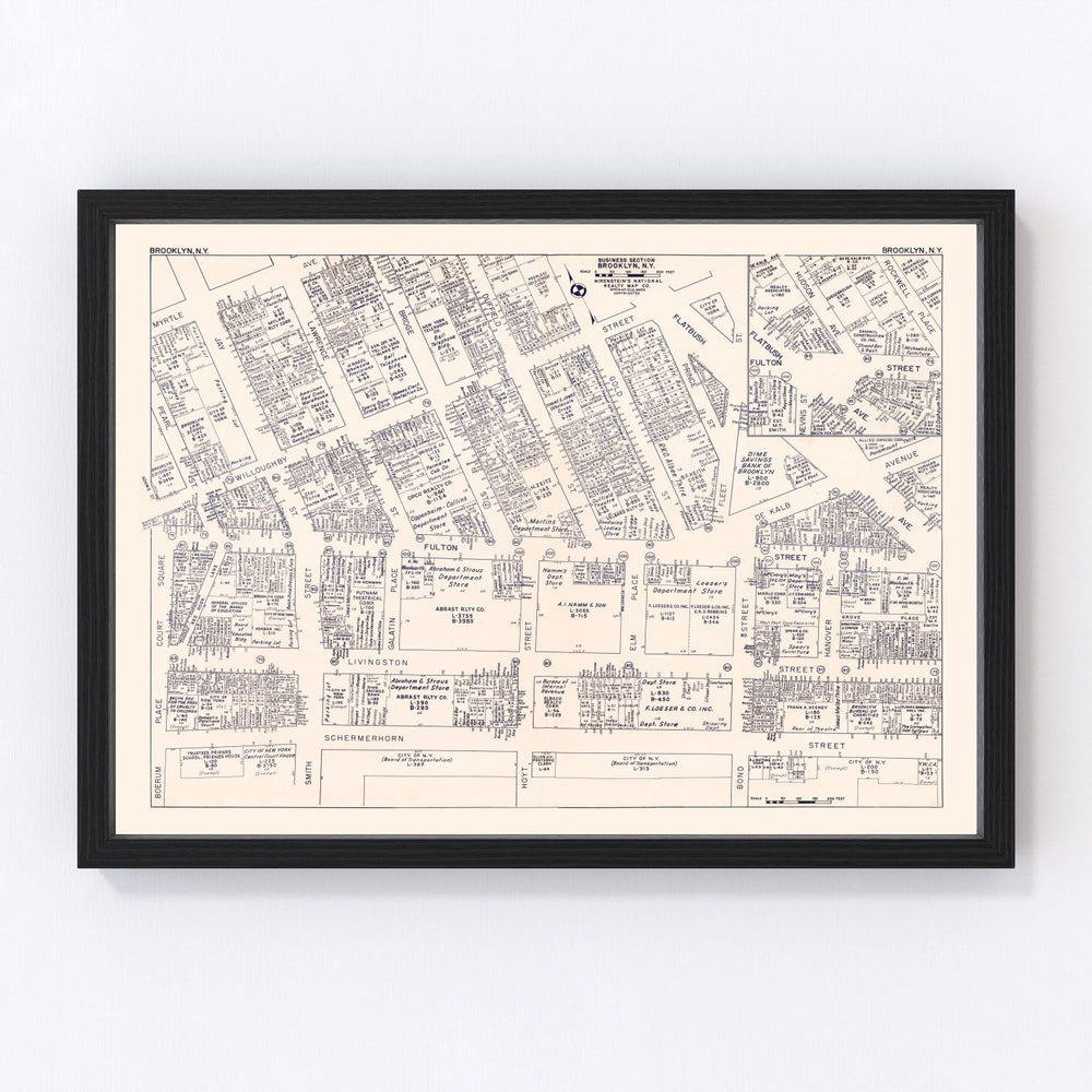 Brooklyn Vintage Map 1947
