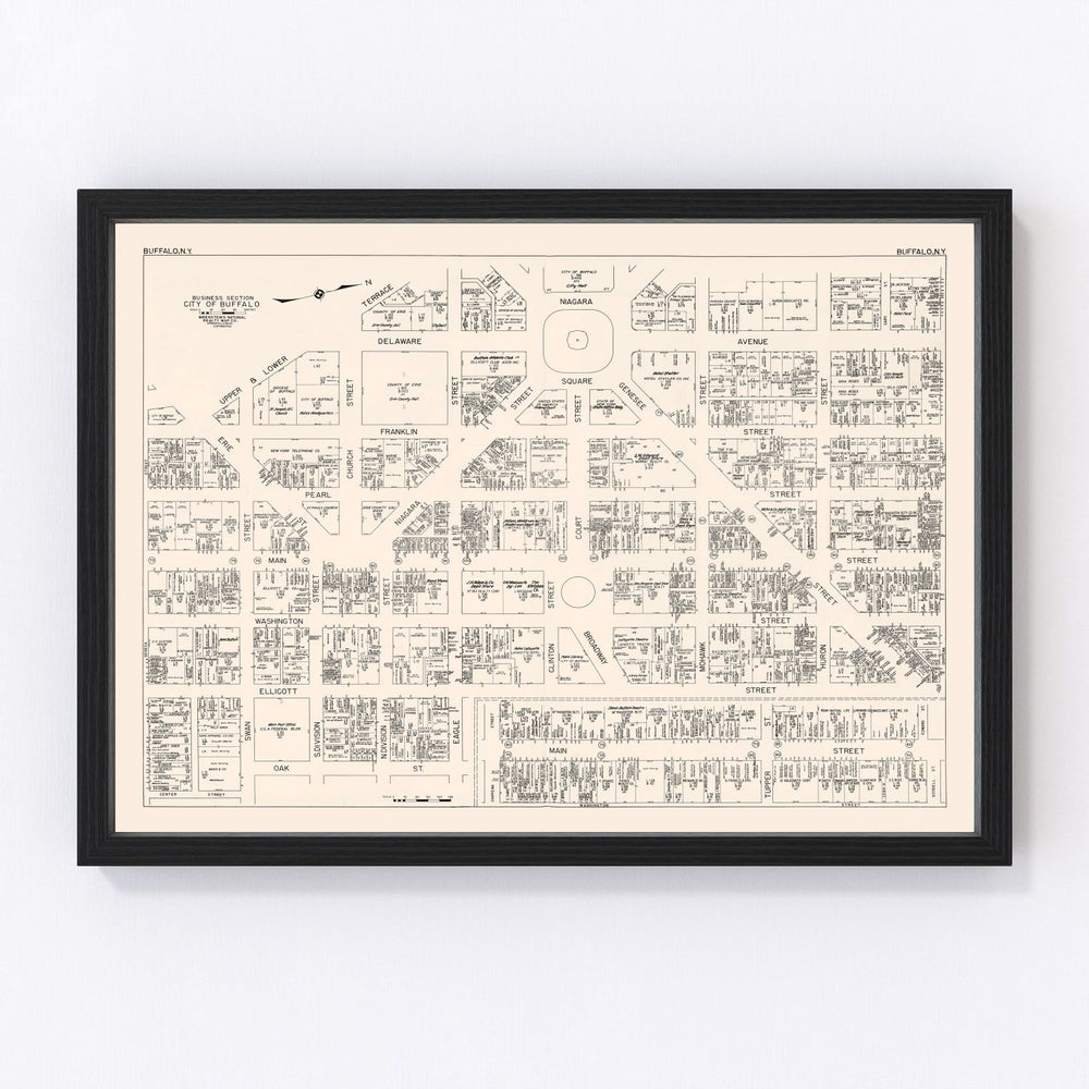 Buffalo Vintage Map 1947