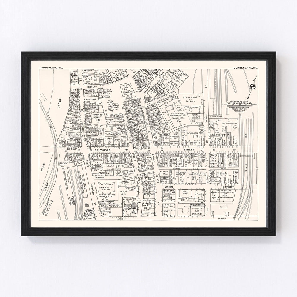 Cumberland Vintage Map 1947