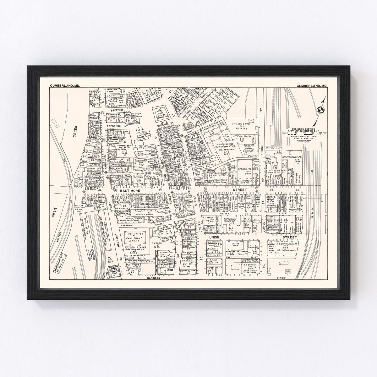 Cumberland Vintage Map 1947