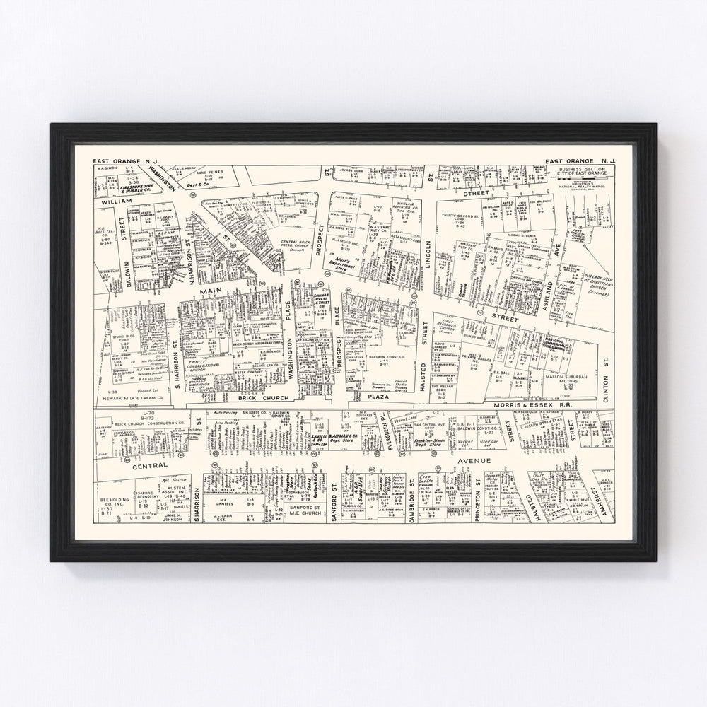 East Orange Vintage Map 1947