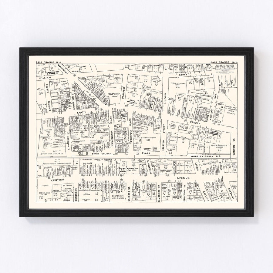 East Orange Vintage Map 1947