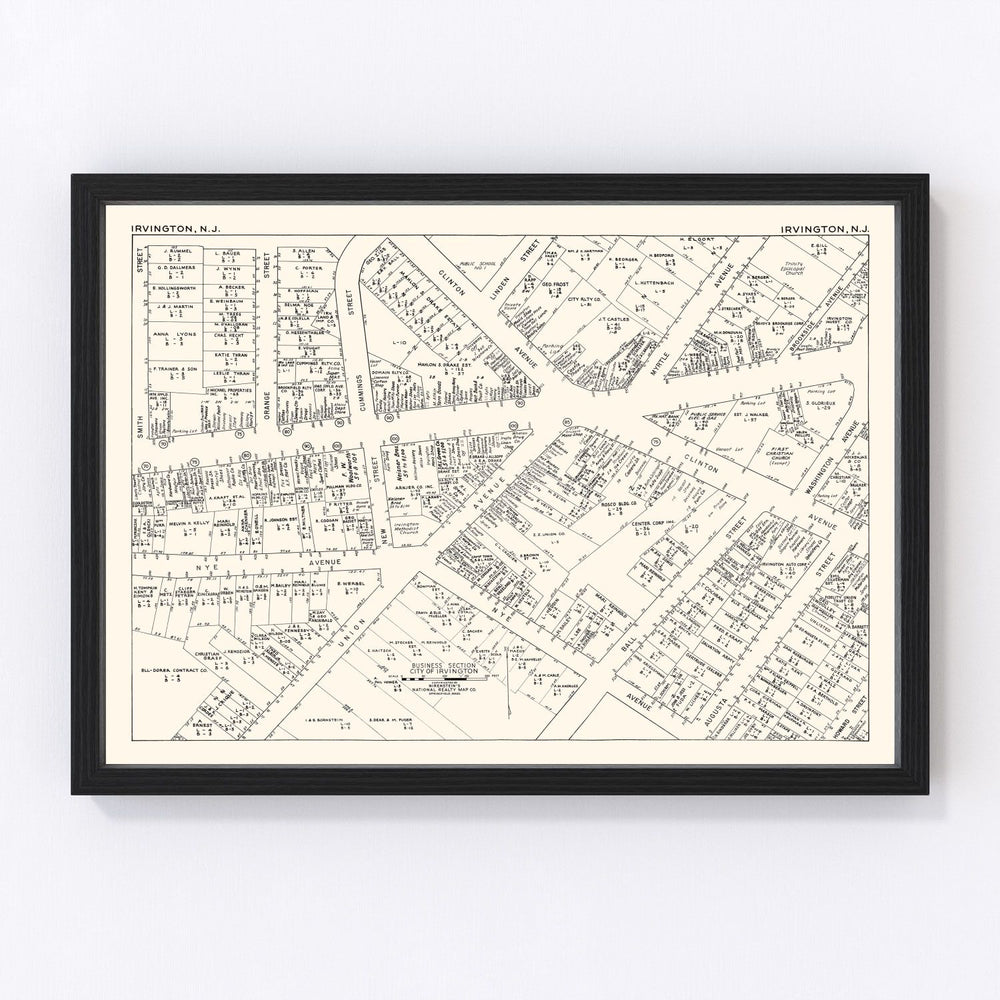 Irvington Vintage Map 1947