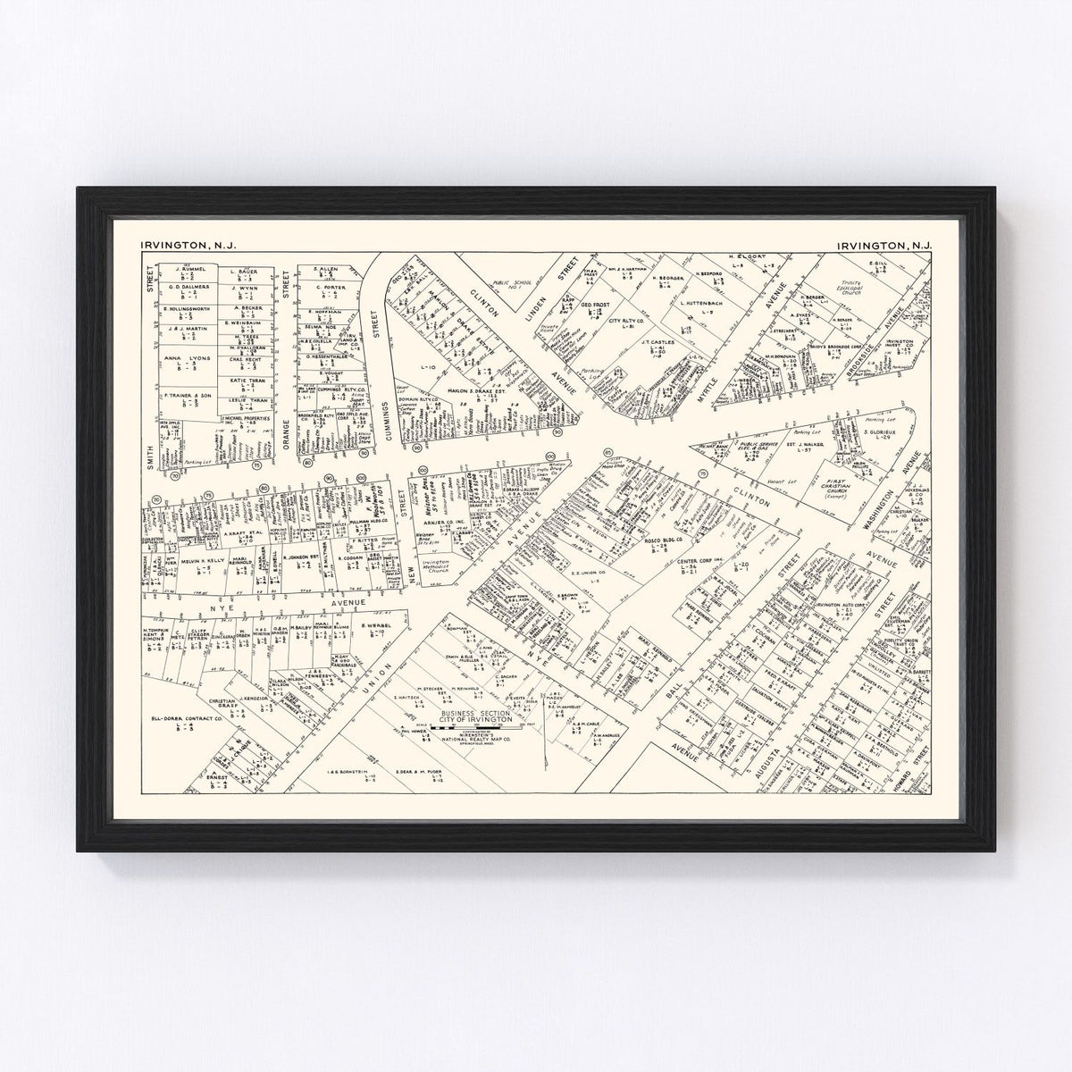 Irvington Vintage Map 1947