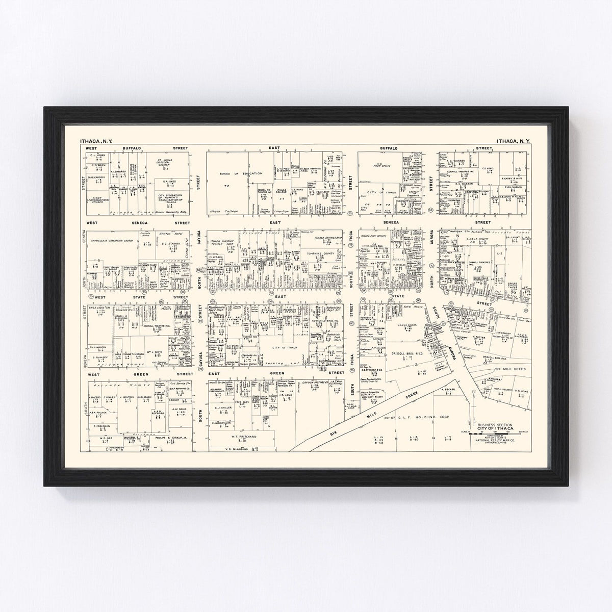 Ithaca Vintage Map 1947
