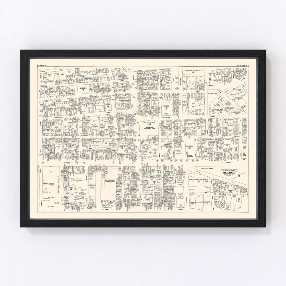 Newark Vintage Map 1947
