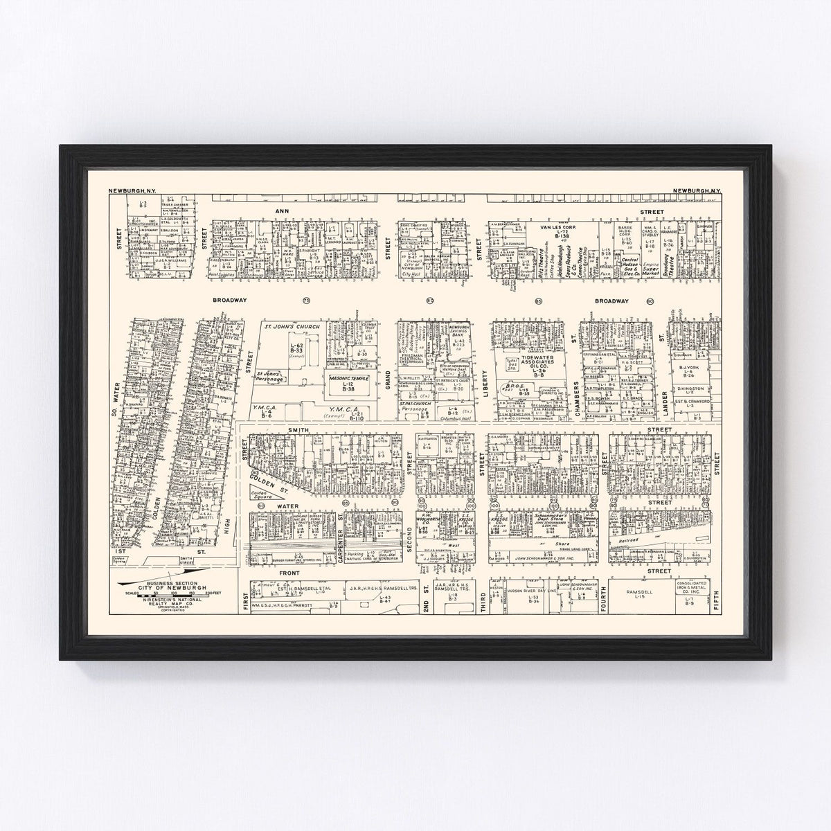 Newburgh Vintage Map 1947