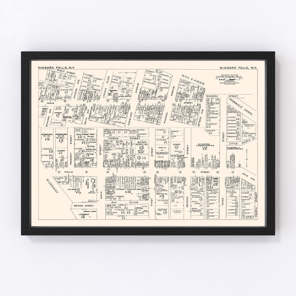 Niagara Falls Vintage Map 1947