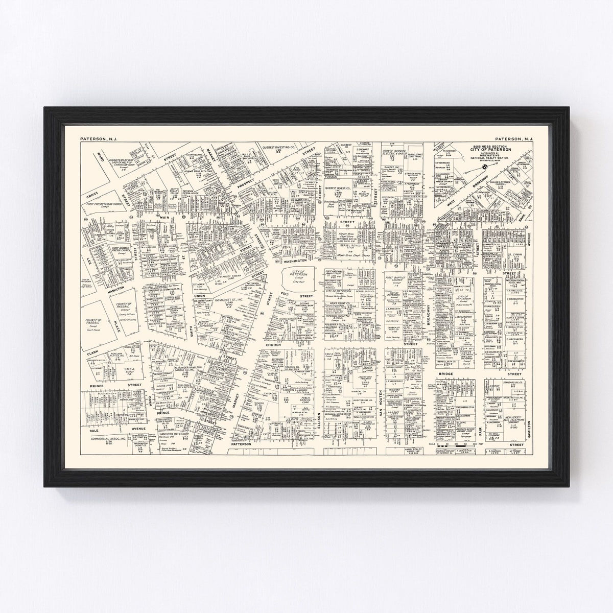 Paterson Vintage Map 1947