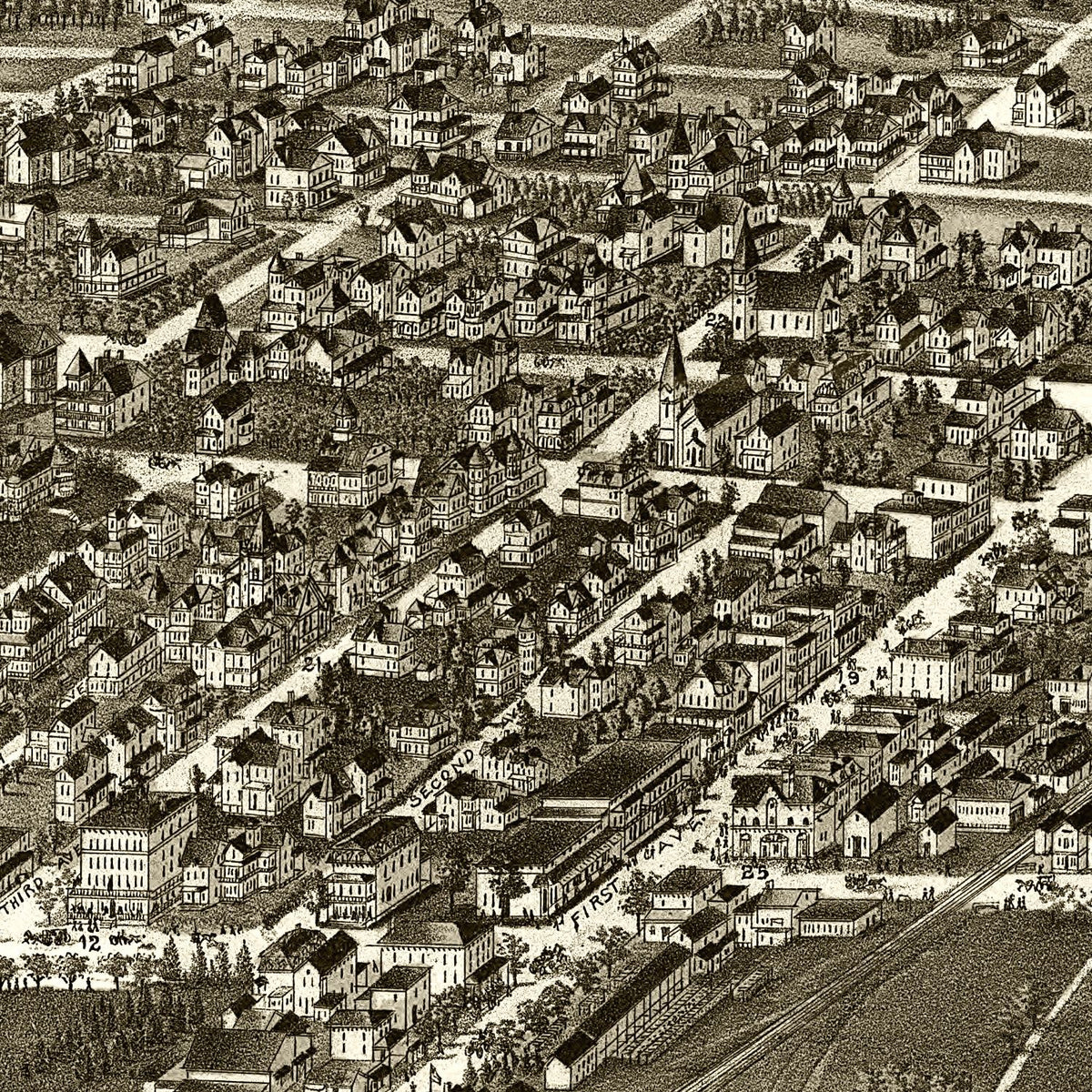 Restored historic details from the 1894 city map of Atlantic Highlands, New Jersey