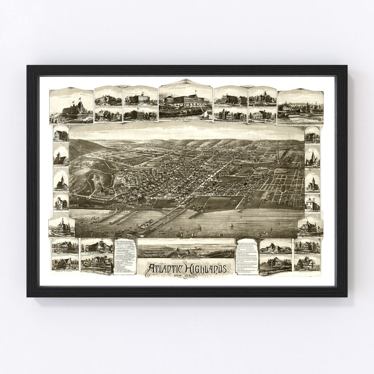 Atlantic Highlands Vintage Map 1894