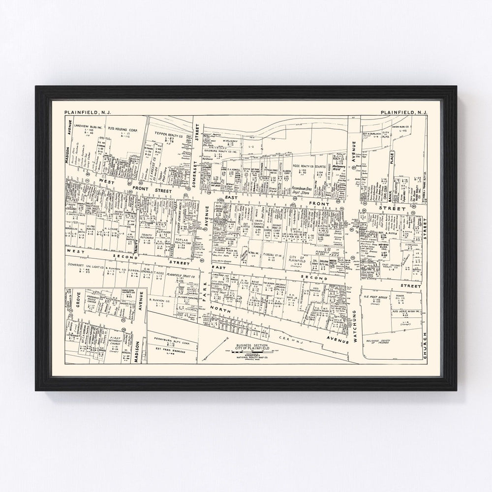 Plainfield Vintage Map 1947