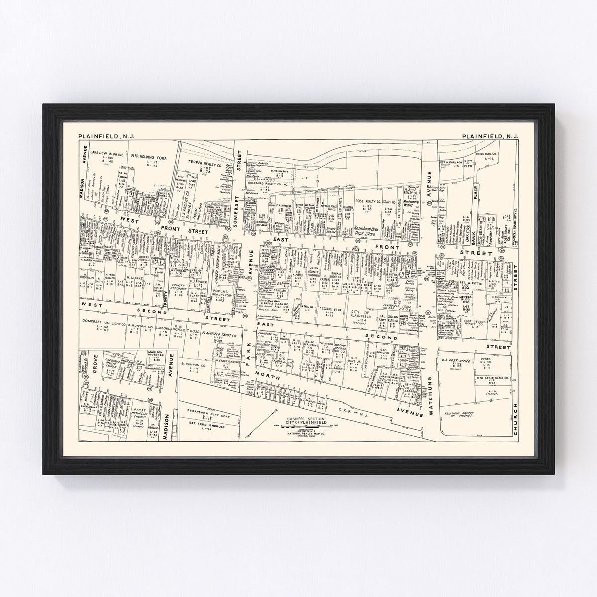 Plainfield Vintage Map 1947