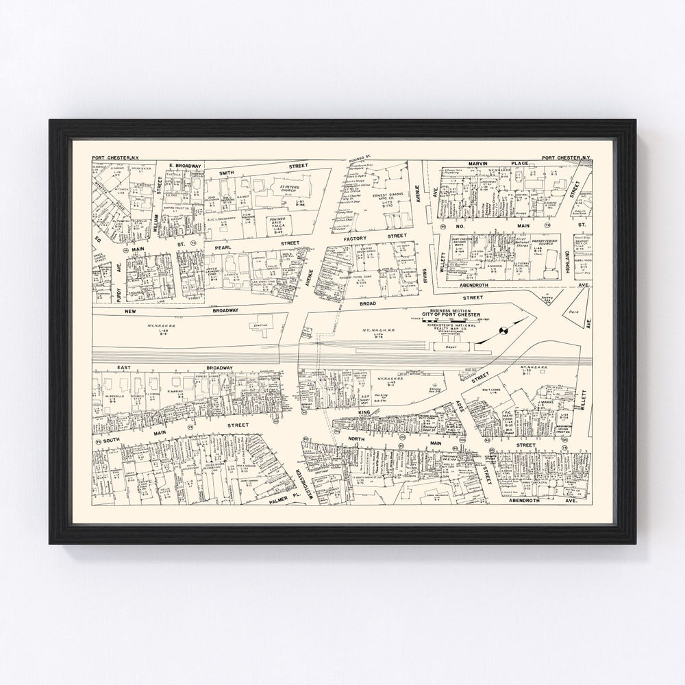 Port Chester Vintage Map 1947