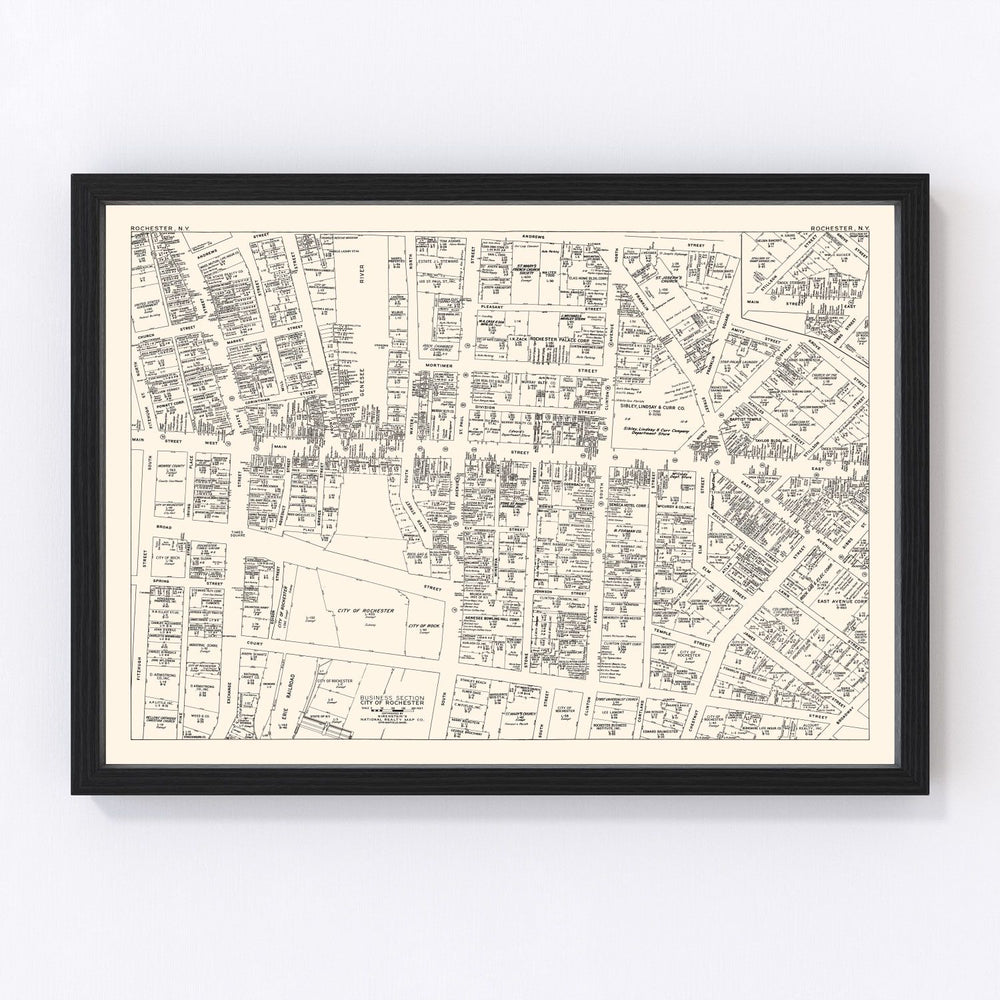 Rochester Vintage Map 1947