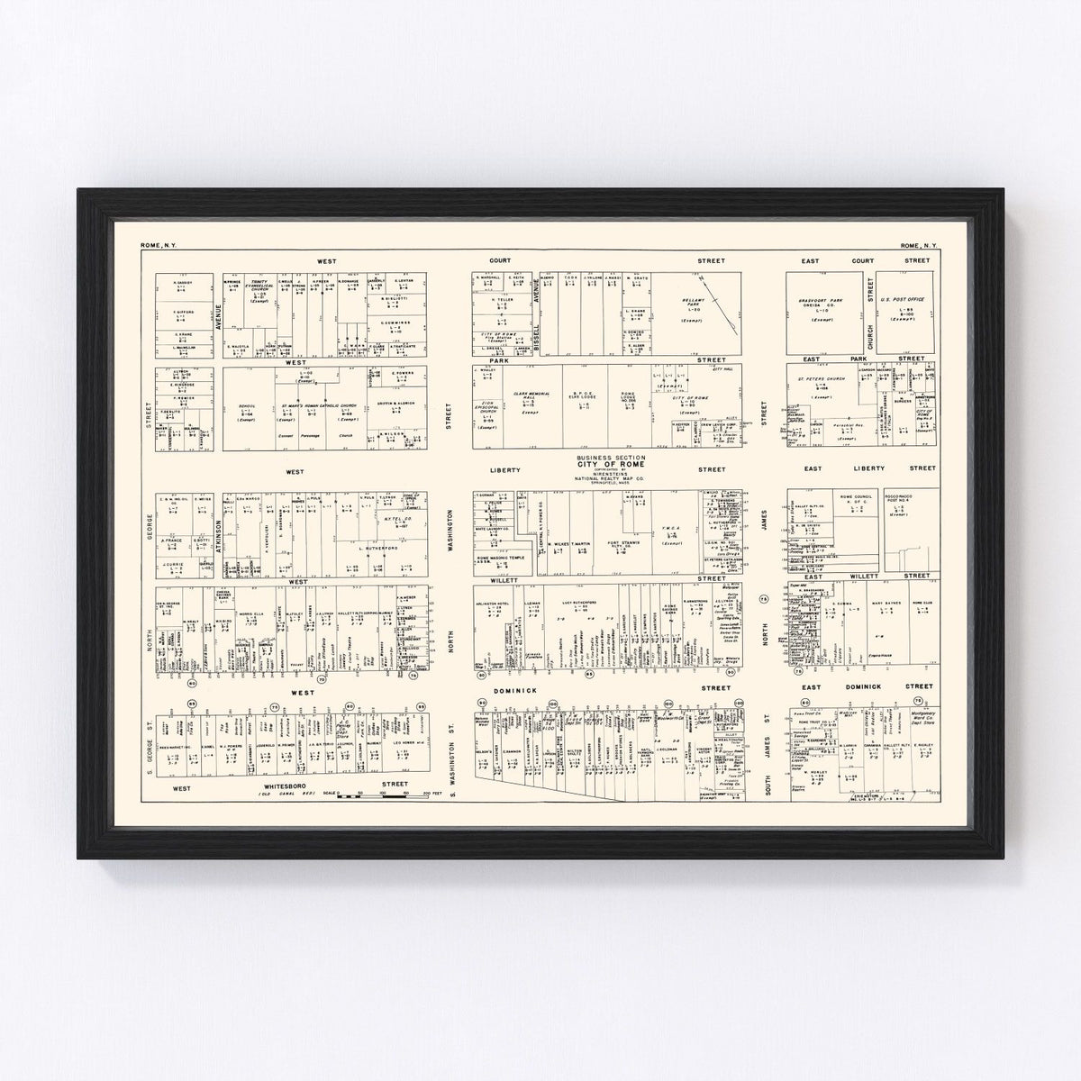 Rome Vintage Map 1947