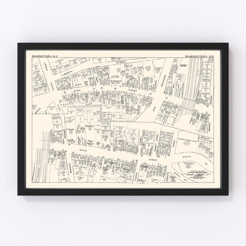 Schenectady Vintage Map 1947