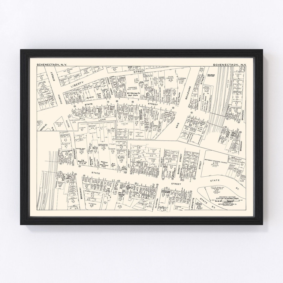 Schenectady Vintage Map 1947