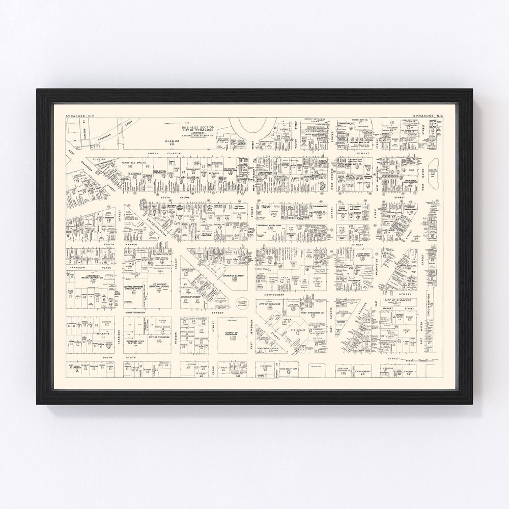 Syracuse Vintage Map 1947