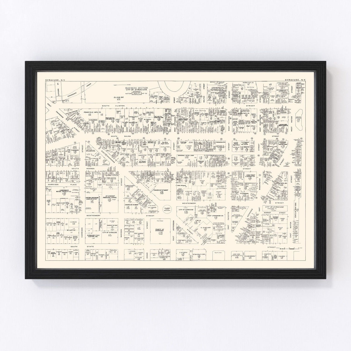 Syracuse Vintage Map 1947