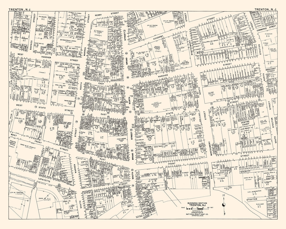 Preview of Vintage Map of Trenton, NJ Business Section 1947