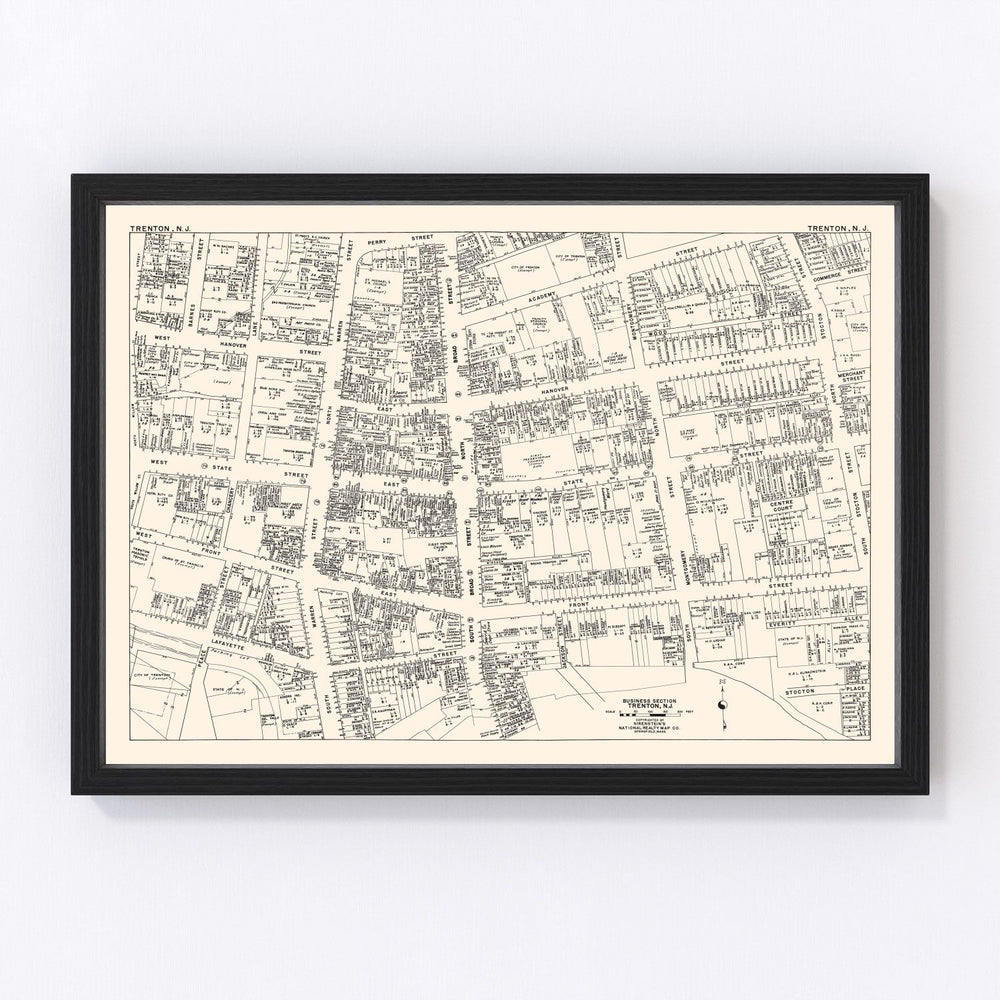 Trenton Vintage Map 1947