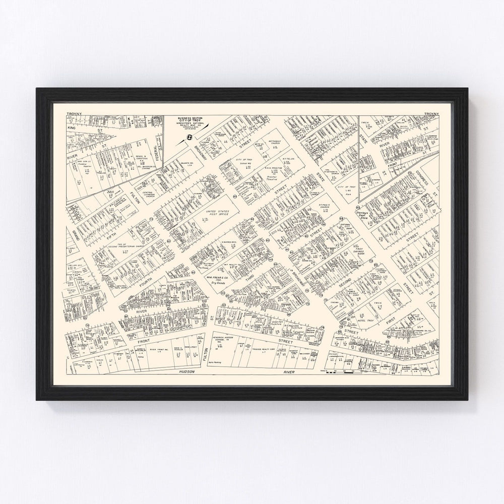 Troy Vintage Map 1947