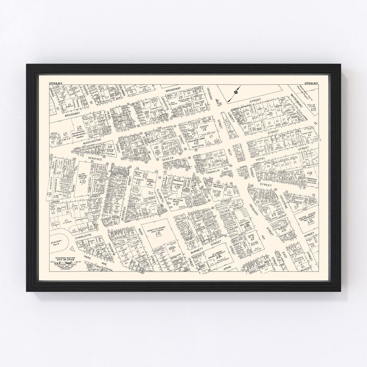 Utica Vintage Map 1947