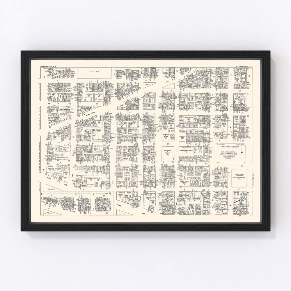 Washington D.C. Vintage Map 1947