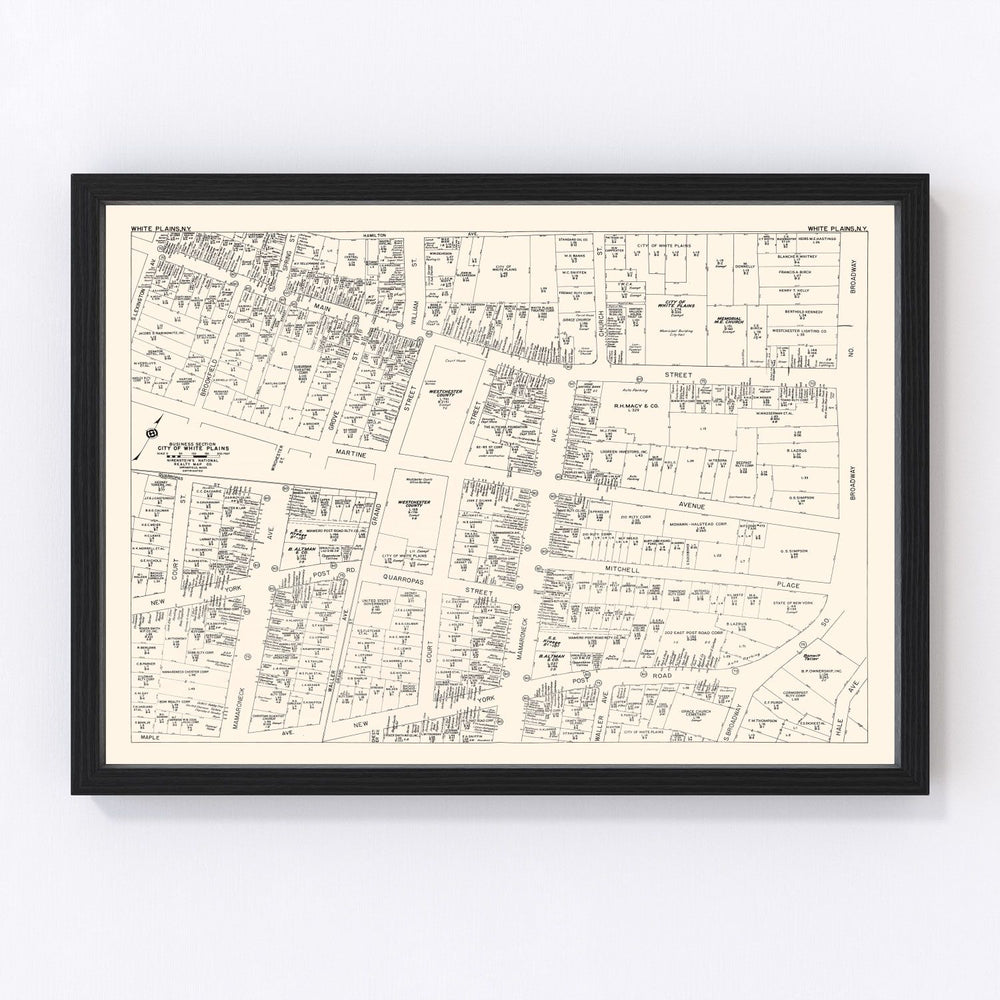 White Plain Vintage Map 1947