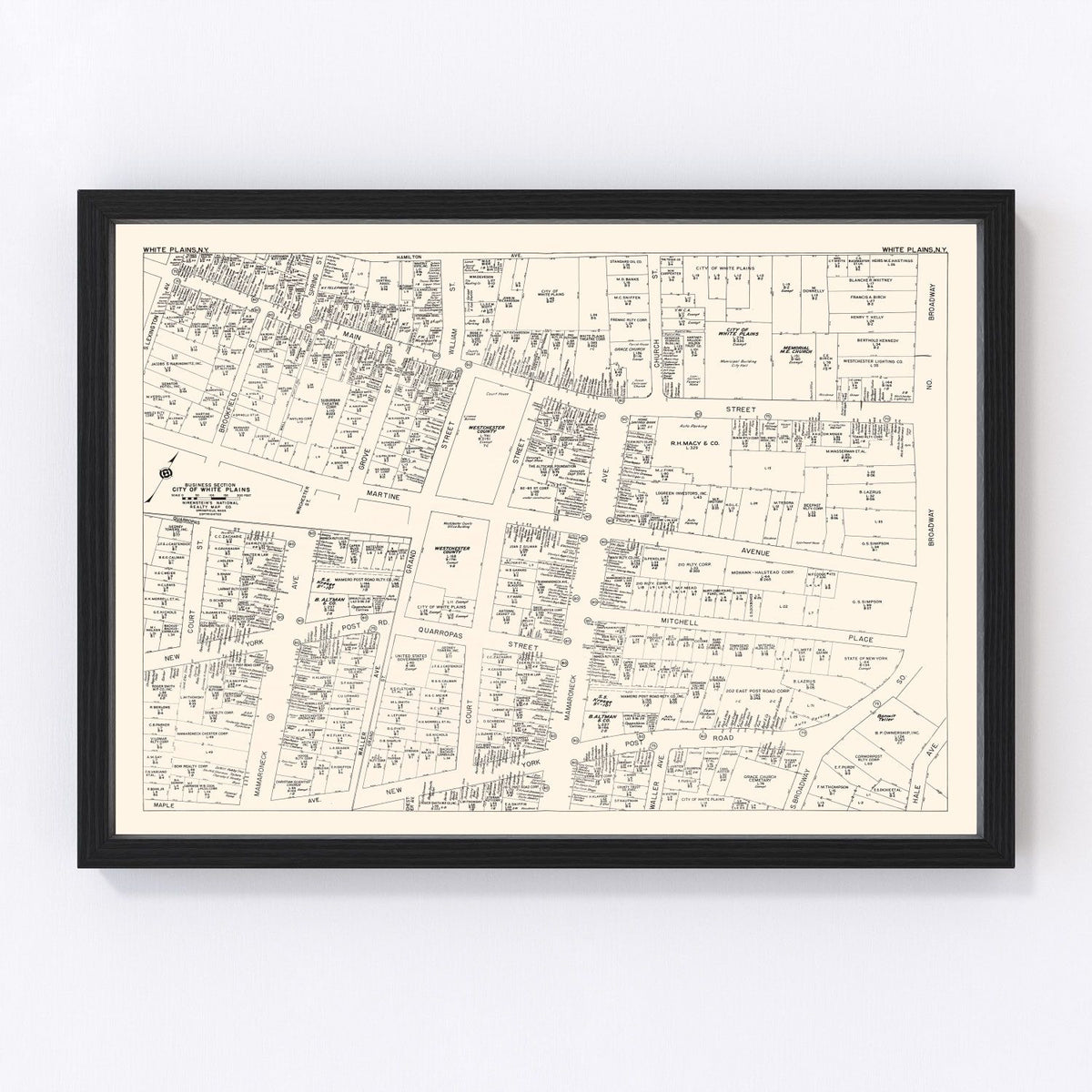 White Plain Vintage Map 1947