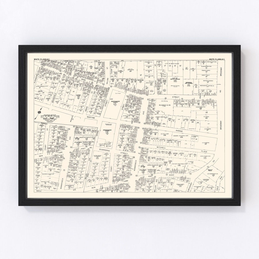 White Plain Vintage Map 1947