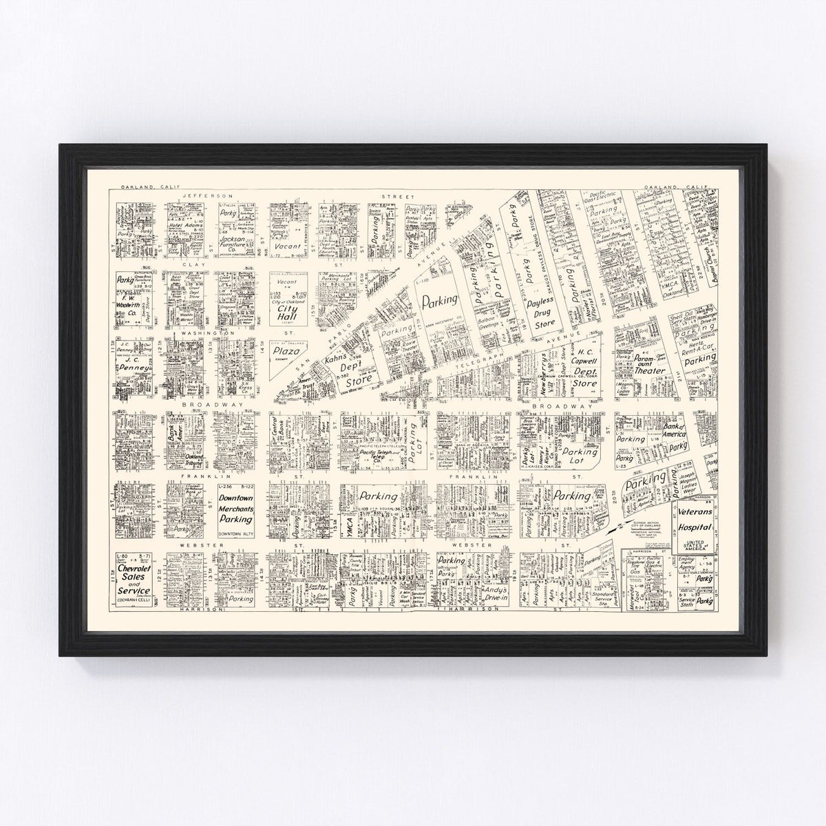 Oakland Vintage Map 1952