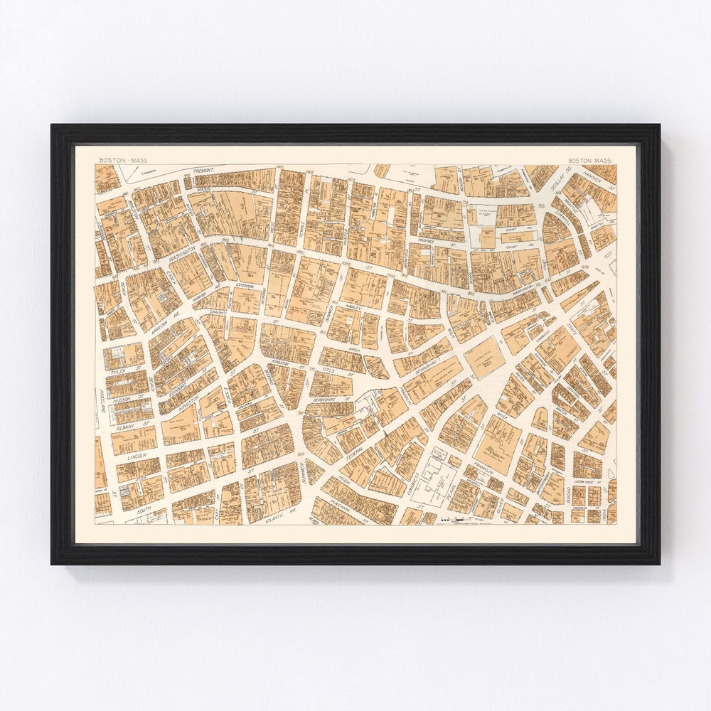 Boston Vintage Map 1946