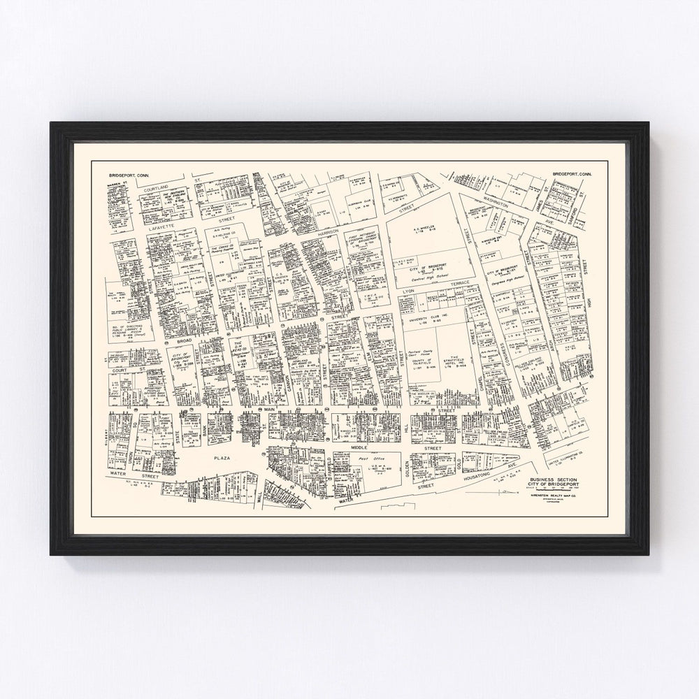 Bridgeport Vintage Map 1946