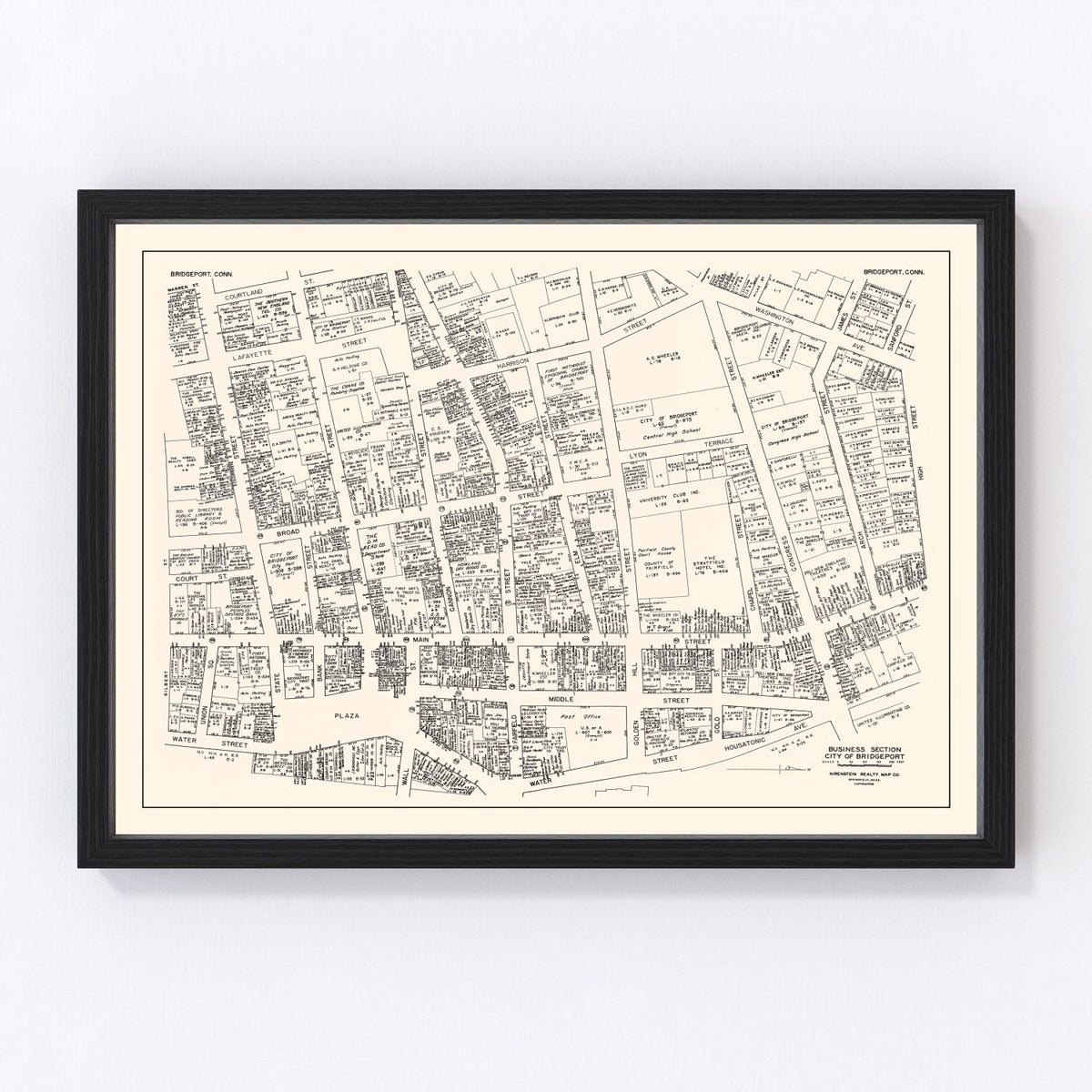 Bridgeport Vintage Map 1946