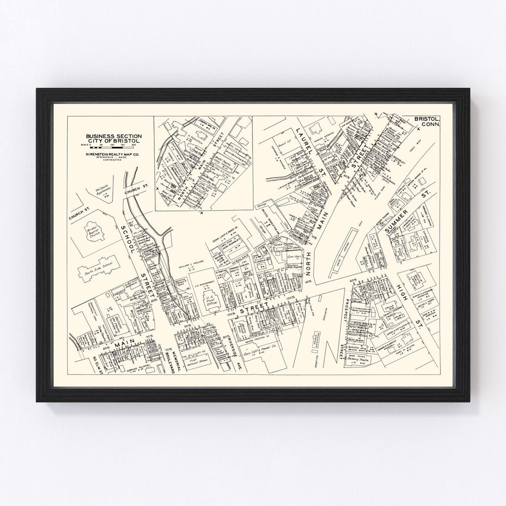 Bristol Vintage Map 1946
