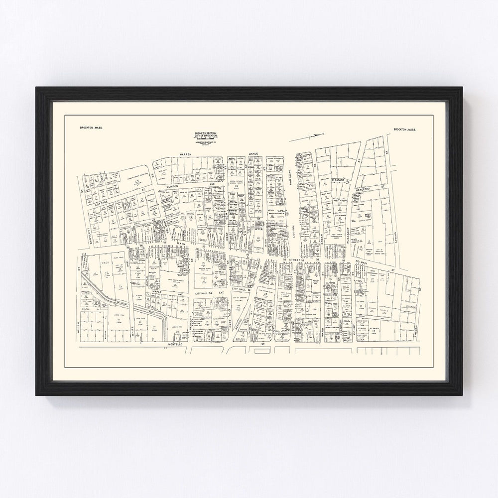 Brockton Vintage Map 1946