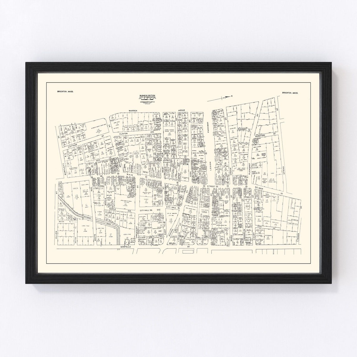 Brockton Vintage Map 1946