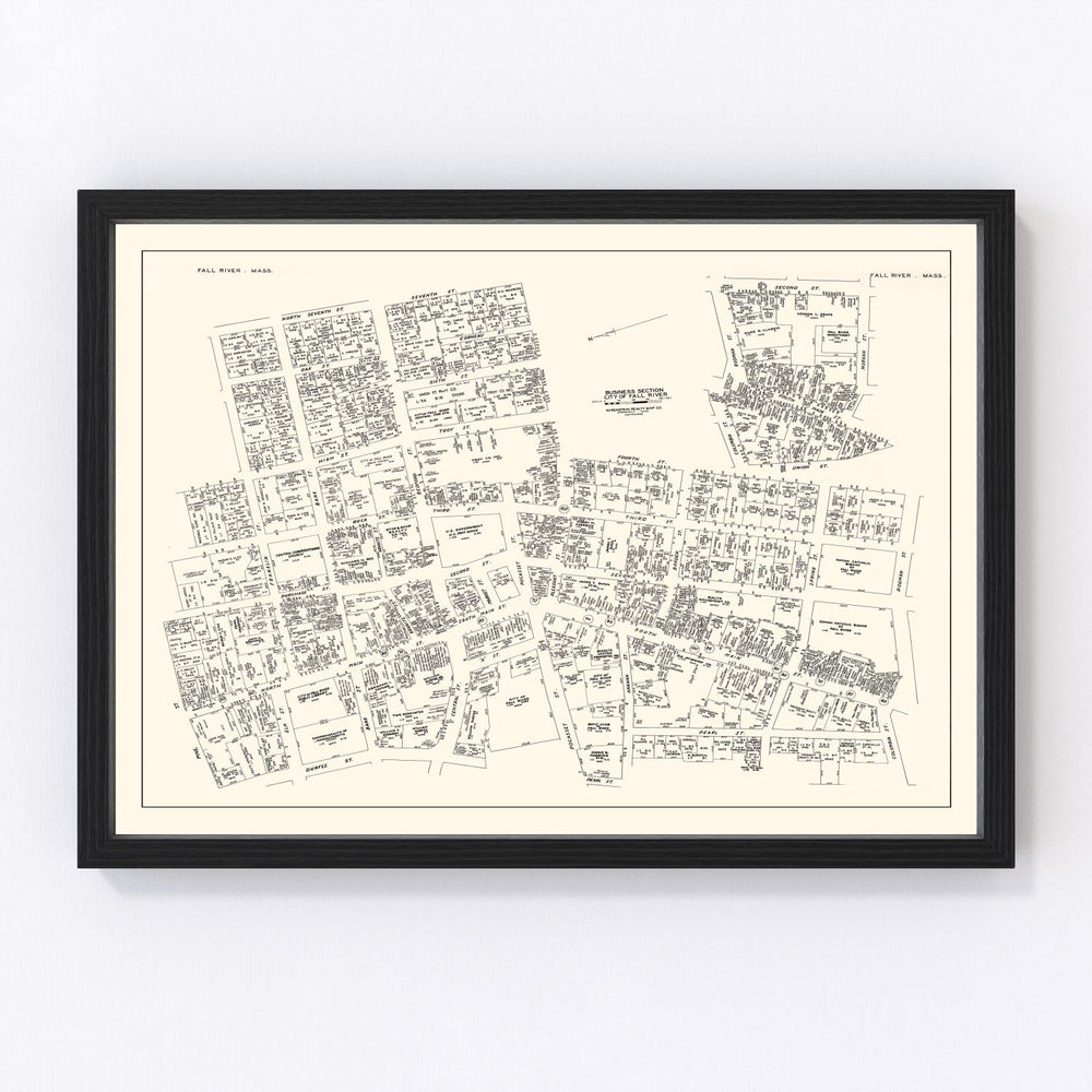 Fall River Vintage Map 1946