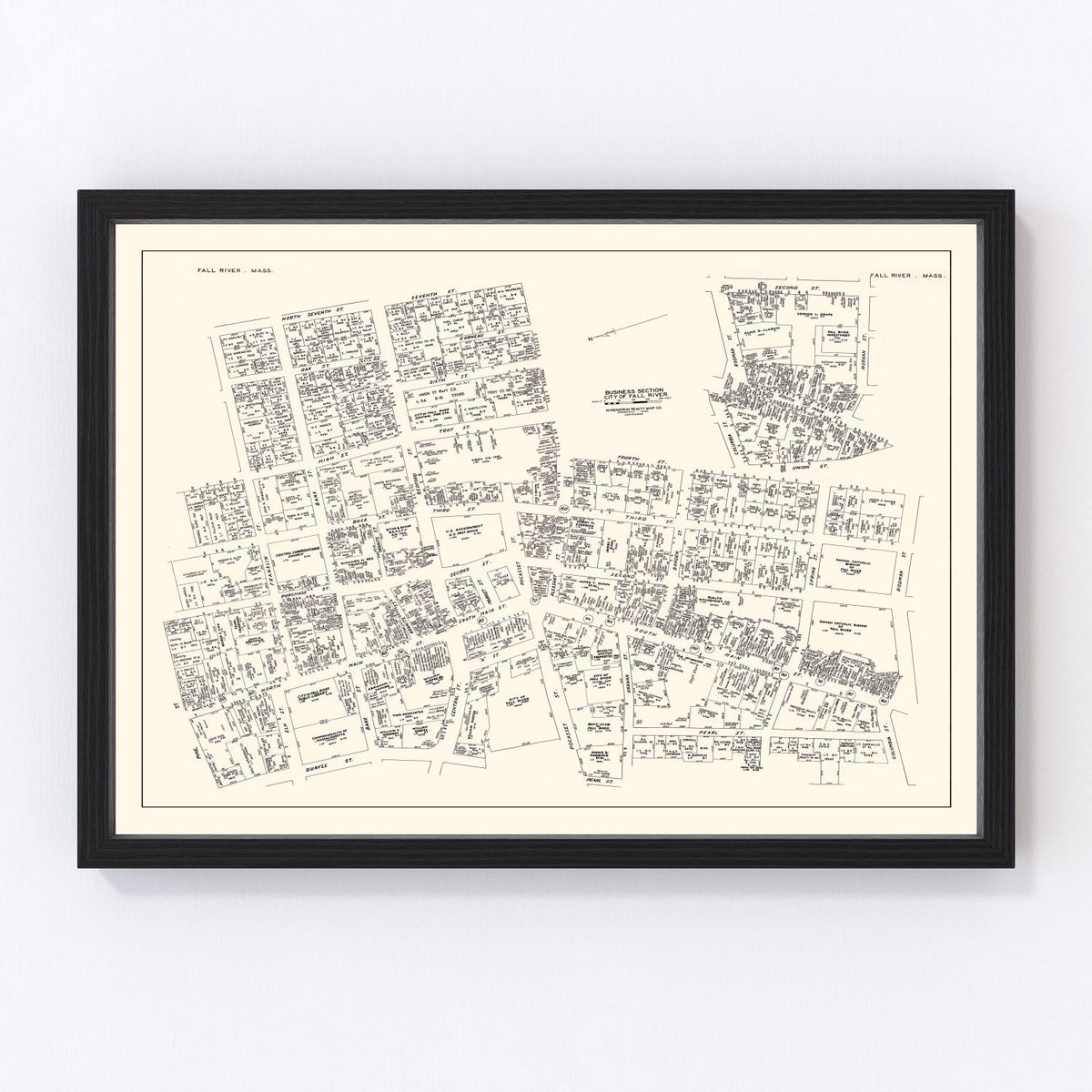 Fall River Vintage Map 1946