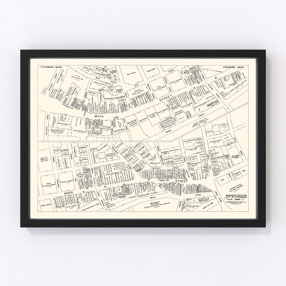 Fitchburg Vintage Map 1946