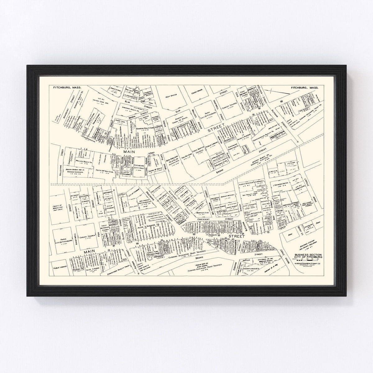 Fitchburg Vintage Map 1946
