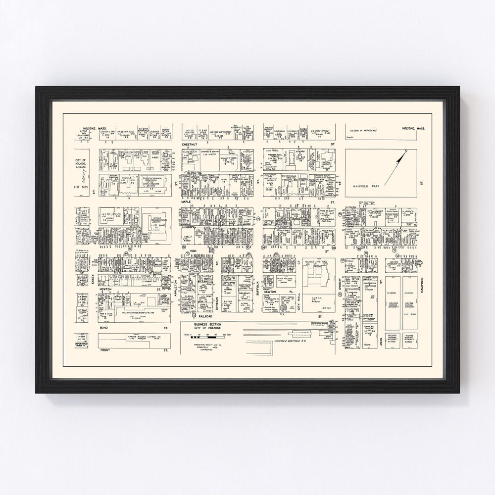 Holyoke Vintage Map 1946